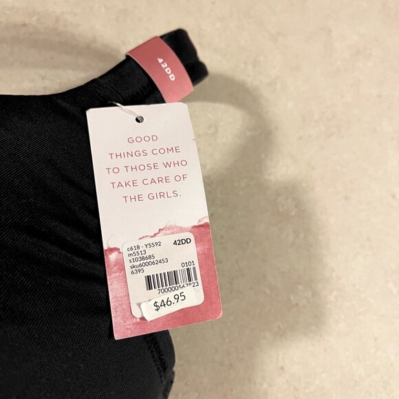 NWT Cacique Black Lightly Lined Full Coverage Underwire Bra 42DD - Picture 4 of 10